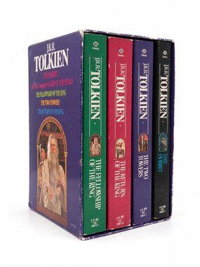 JRR Tolkien Hobbit Lord of the Rings 4 Book Box Set Vintage Ballantine Fantasy